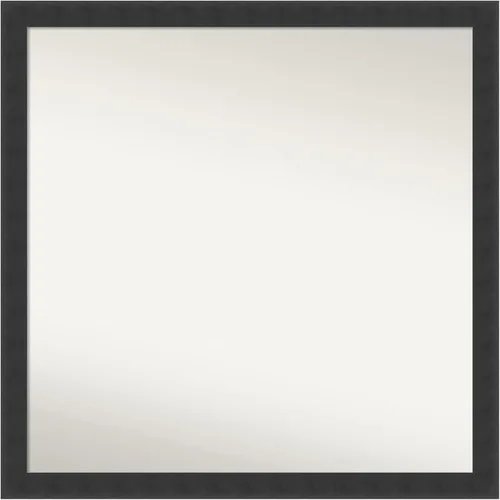 Vista 89 de Amanti Art Espejo de baño negro para sobre fregadero, 22 x 22 pulgadas, espejo de tocador cuadrado estrecho negro Avon, marco de madera casual