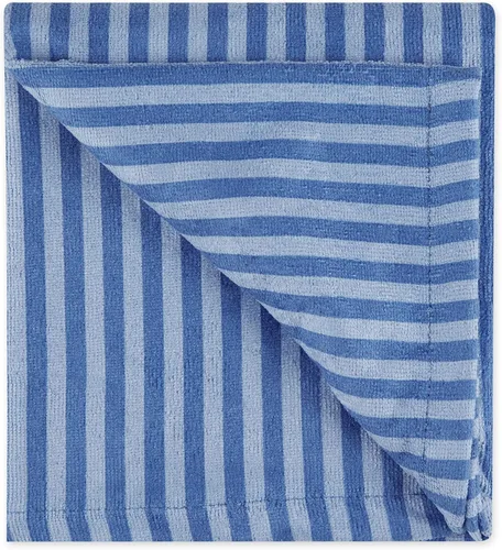 Vista 3 de Toalla para mascotas bordada DII Design, 44 x 27.5 pulgadas, azul rayado