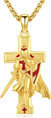 Vista 99 de 925 Sterling Silver Patron Saint Amulet Necklace for Men Women plateado