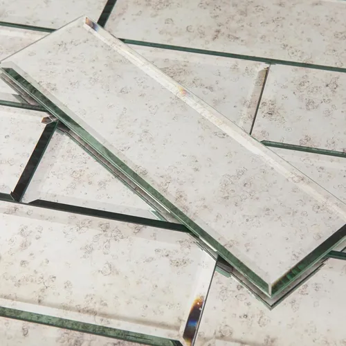 Vista 17 de Diflart 32 azulejos de espejo para despegar y pegar, plateado, 3 x 3 pulgadas, espejo biselado cuadrado para cocina, azulejos de pared