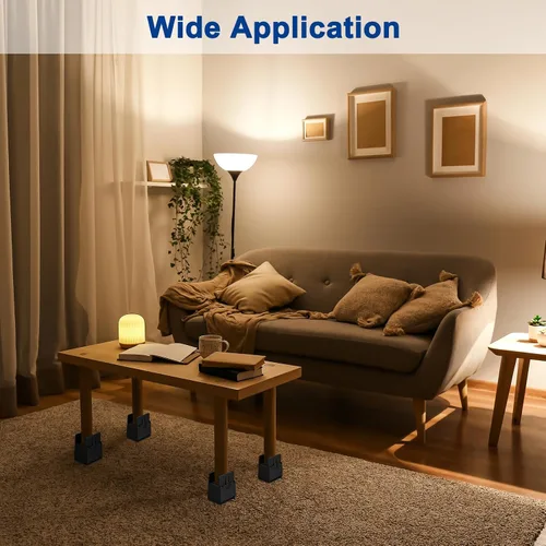 Vista 6 de uxcell Elevadores de cama de 2 pulgadas con abrazadera de tornillo ajustable, 4 elevadores de muebles para cama, escritorio, sofá, mesa, apto