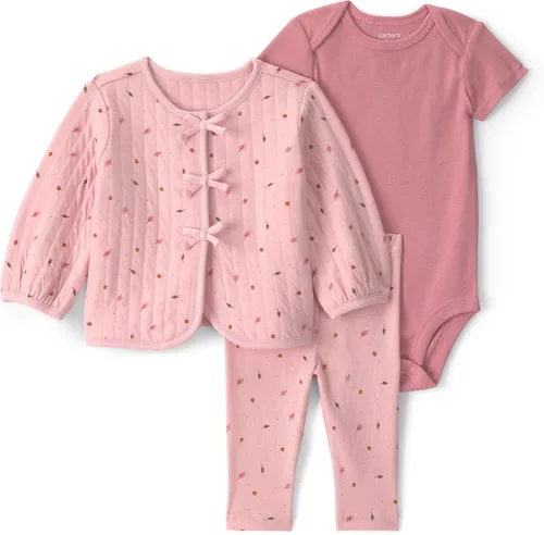 Vista 37 de Carter's Conjunto de pantalón de 3 piezas para bebé niña Floral verde