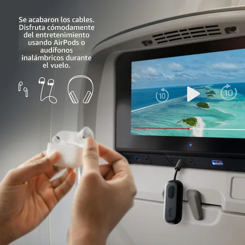 Vista 2 de Twelve South AirFly Pro, transmisor de audio inalámbrico Bluetooth, negro