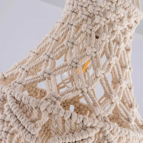 Vista 8 de Lámpara colgante bohemia enchufable con pantalla de macramé, lámpara colgante con cable de enchufe, interruptor de encendido/apagado, lámparas
