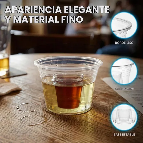 Vista 6 de Party Essentials Jager Blaster - Vasos de plástico suave, 3 onzas, 100 unidades, transparentes
