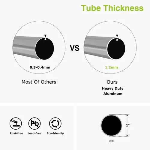 Vista 6 de Naiture - Barra de cortina de ducha recta de aluminio de 36 pulgadas con brida giratoria o soporte, acabado de bronce aceitado