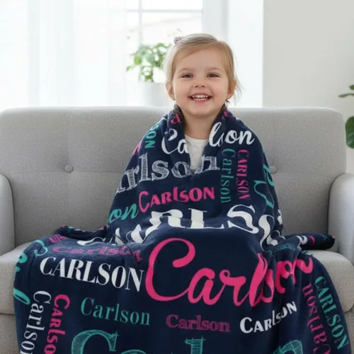 Vista 2 de Ship Next Day, mantas de bebé personalizadas para bebés niños y niñas, manta con nombre personalizado para recién nacidos, niños pequeños