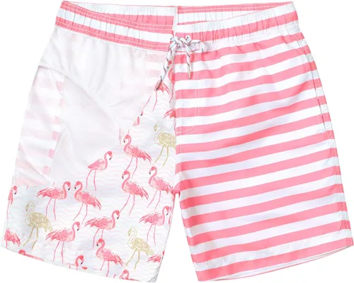 Vista 5 de Traje de baño para hombre, de secado rápido, con forro de malla, pantalones cortos de playa