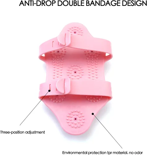 Vista 5 de Masajeador de guantes en forma de palma Manual de masaje de mano 7 Rodillo de 360 grados Bola de rodillo mental Rosa