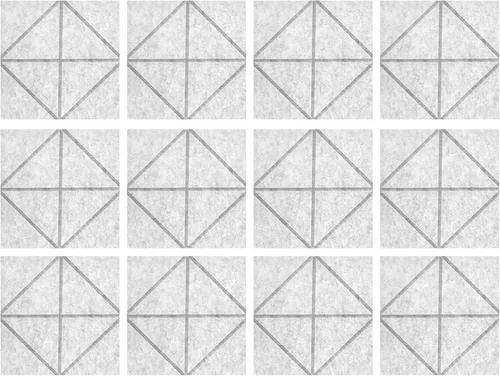 Vista 9 de Pack of 12 Foam Panels Soundproof Wall Acoustics Tiles Polyester Texture Sound Absorbing for Studios Flame Retardant Acoustics Materials White