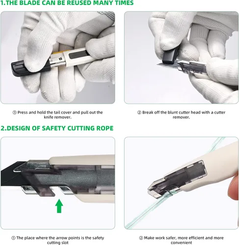 Vista 10 de FOSHIO Cuchillo de manualidades para arte, manualidades, fabricación de modelos, cuchillo utilitario retráctil con bloqueo automático con 10