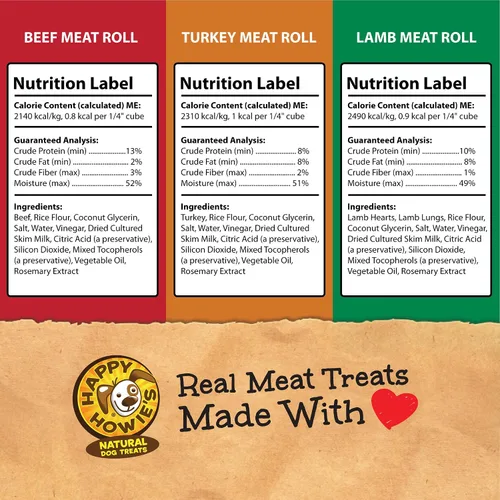 Vista 7 de Happy Howie's Rollo de Carne Suave para Premios – Rollos de Comida Suave para Perros, Ingredientes Naturales, para Todos los Perros, Hecho en EE.UU.