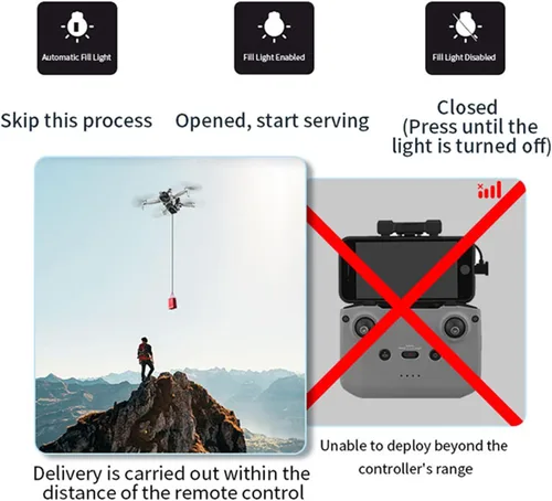 Vista 8 de Airdrop - Dispositivo de liberación de entrega de transporte de carga útil para DJI Mini 4 Pro Drone Thrower Airdrop Sistema de caída para Mini 4