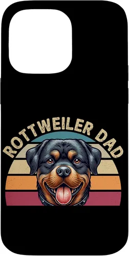 Vista 21 de Rottweiler Dad Rottie Father Dog Parent Father's Day Retro Case for iPhone 16