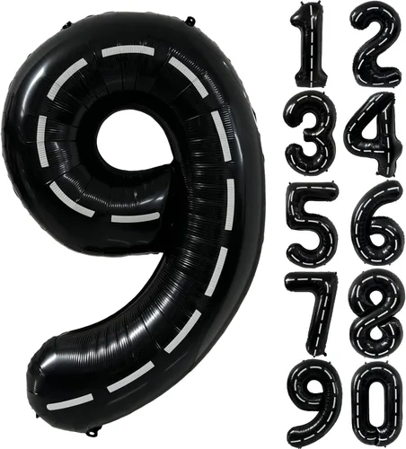 Vista 186 de Globos gigantes de helio de aluminio de 40 pulgadas, color negro, globos digitales grandes del número 0 para decoración de fiesta de cumpleaños