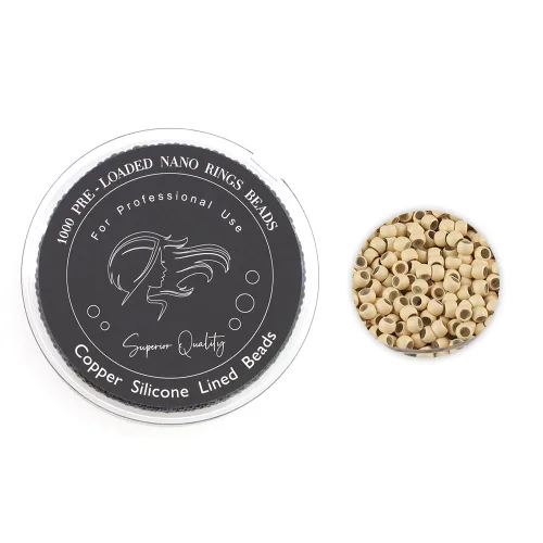 Vista 12 de 1000 cuentas precargadas de nano-cuentas forradas de silicona de 0.118 pulgadas para extensiones de cabello, extensiones de cabello humano