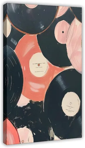 Vista 13 de YFET Tocadiscos vintage Y2K Room Flowers Pink Retro Music Lover Preppy Room - Póster artístico de pared y arte de pared, póster moderno