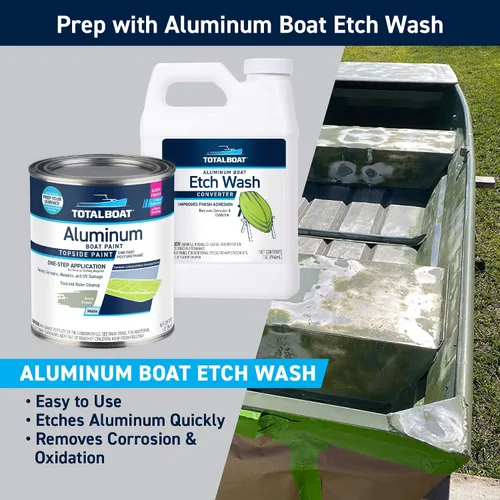 Vista 6 de TotalBoat Pintura de aluminio para lanchas, barcos bajos, botes, botes anfibios, barcos Jon y pontones (Verde Ejército, Quart)