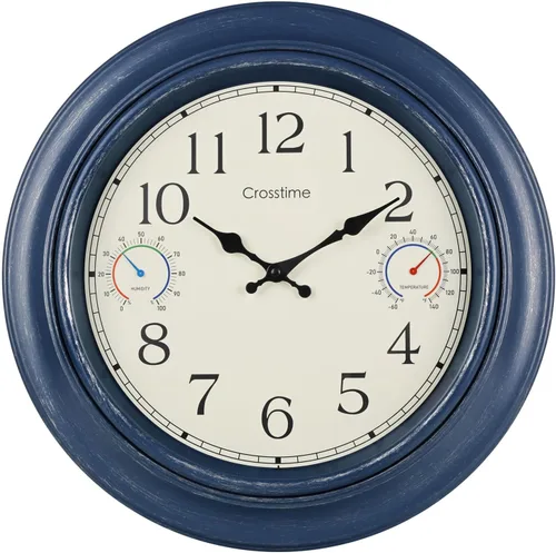 Vista 14 de Crosstime - Reloj de pared retro de 12 pulgadas para interiores y 12" azul