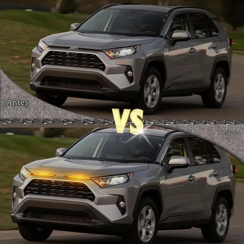 Vista 5 de 2 piezas de luces LED de parrilla, barra LED frontal secuencial, luces LED de circulación diurna compatibles con Toyota RAV4 2019-2023, señal