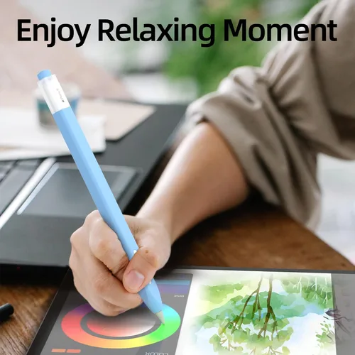 Vista 6 de Paquete de 2 estuches compatibles con Apple Pencil Pro/Apple Pencil de 2ª generación, funda de silicona antideslizante, compatible con carga