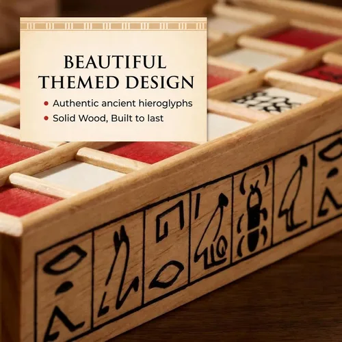 Vista 8 de WE Games Senet - Juego de mesa egipcio hecho a mano de madera maciza para educación histórica, apreciación cultural y estrategia, juego antiguo