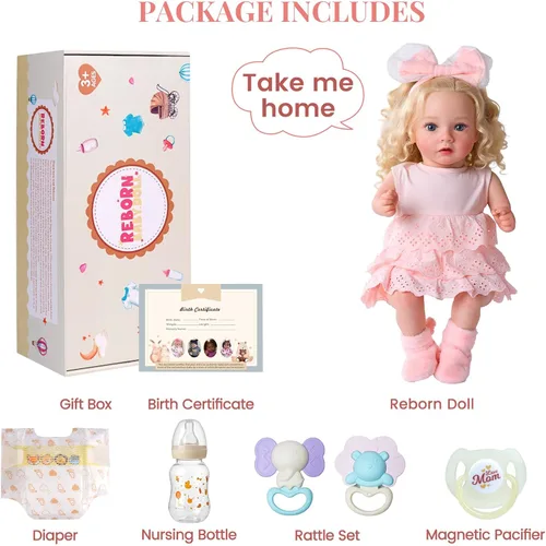 Vista 6 de BABESIDE Muñeca realista bebé niña 20 pulgadas Reborn Baby Dolls Regalos de Tono Blush