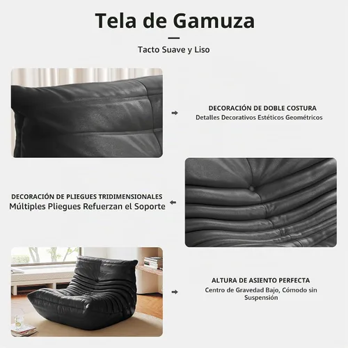 Vista 7 de Puf sin comprimir para adultos, sofá de espuma viscoelástica