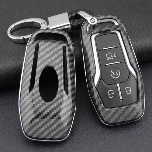 Vista 8 de JEYODA - Llavero remoto de fibra de carbono para Ford F150 Mondeo Mustang Edge Fusion Lincoln MKC MKZ MKX (carcasa con Keychian)