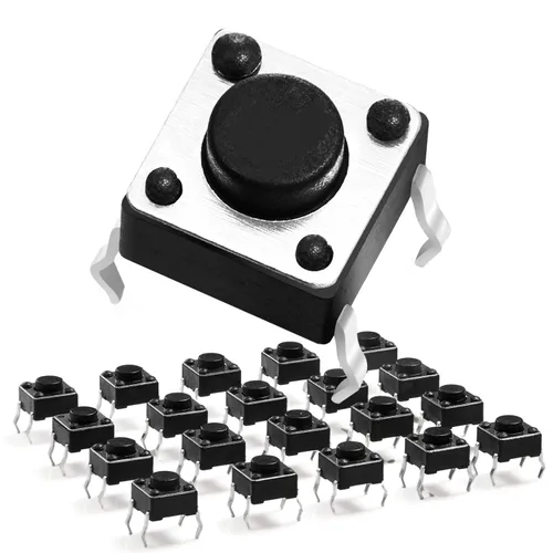 Vista 11 de Chanzon Interruptor de botón táctil táctil 0.236x0.236 x0.169 in Micro Momentary Tact Switch 2 pin 20 unids SPST Interruptores pulsadores