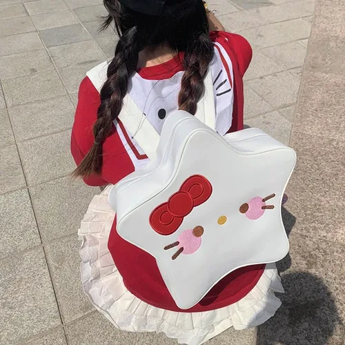 Vista 5 de FENGJINRUHUA Mochila escolar linda con orejas grandes para niño y niña, mochila de viaje escolar de dibujos animados (azul naranja mediano)