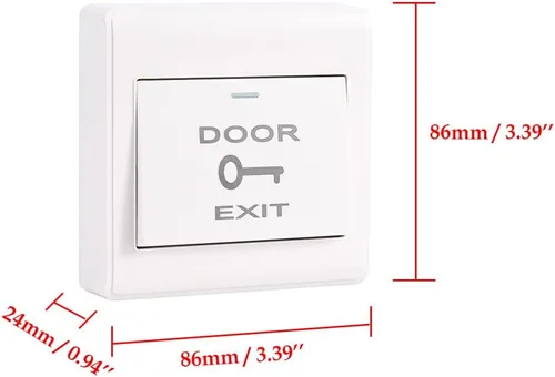 Vista 5 de Presione el botón de salida para el sistema de control de acceso de la puerta Material del ABS NO/COM Salida cuadrada forma clásica 10pcs