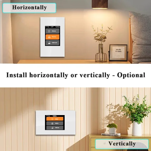 Vista 2 de LANBON Interruptor de luz inteligente, 1/2/3 bandas, 3 vías para toda la casa, panel mágico LCD de malla WiFi nunca estará desconectado, interruptor