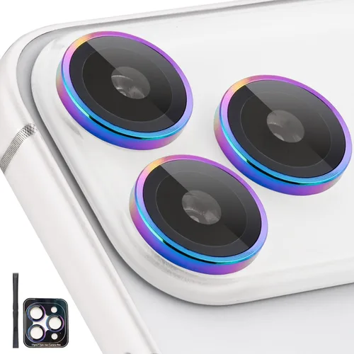 Vista 25 de Protector de Lente de Cámara para iPhone 17 Pro/17 Pro Max, Protector de Cámara de Vidrio Templado Individual con Bandeja de Instalación Compatible