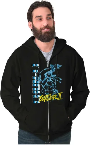 Vista 6 de Brisco Brands Street Fighter 90s Gamer Chun-Li - Sudadera con capucha para hombre y mujer