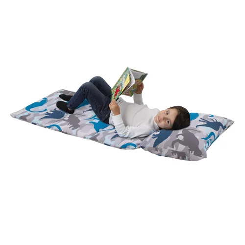 Vista 6 de Everything Kids Tapete para siesta de construcción gris, rojo, amarillo y azul con almohada y manta con almohada y manta