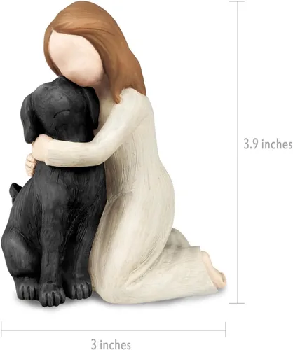 Vista 5 de Figuras de ángel de perro negro, memoriales de amistad de perro ángel para amantes de las mascotas