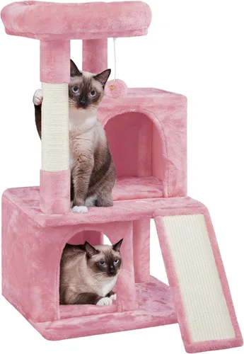 Vista 14 de Yaheetech Árbol para gatos para mascotas de interior, condominio en torre de 36 pulgadas con percha extragrande, postes rascadores, tabla, bola