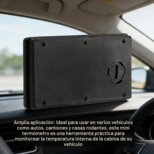 Vista 3 de Riloer Mini Termómetro Digital para Coche, Medidor Digital LCD en Fahrenheit o Celsius para Interior y Exterior, Registros de Temperatura Máxima