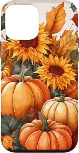 Vista 16 de iPhone 16 Nice Art Of Fall Pumpkins, Sunflowers, And Autumn Leaves Case