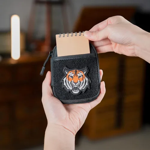 Vista 2 de Sayram Bolsa EDC, organizador de bolsillo, bolsa poderosa para hombres, bolsas EDC con parches, pequeña bolsa de herramientas con anillo en D