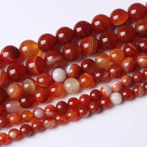 Vista 42 de 6 mm Cuentas redondas sueltas de piedra de sangre africana Cuentas naturales de gemas Cuentas de piedra de energía de cristal para hacer joyas