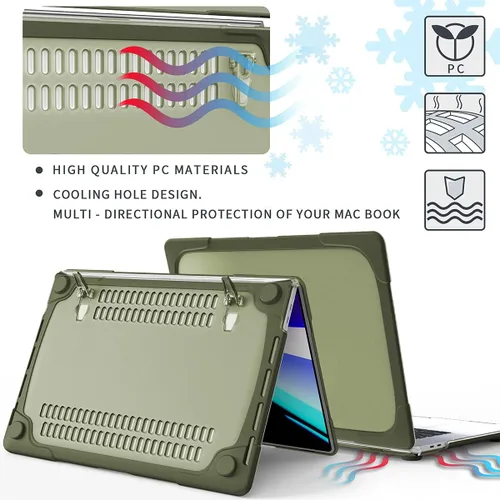 Vista 6 de Mektron Funda rígida para MacBook Air 13 A1466 A1369, resistente y de doble capa, con parachoques de policarbonato TPU para MacBook Air de 13.3