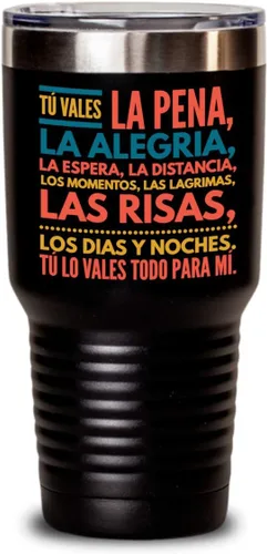 Vista 4 de Regalo para esposo Taza de café para esposa Perfecto regalo para graduados, profesionales y estudiantes Vaso con afirmaciones positivas, Negro