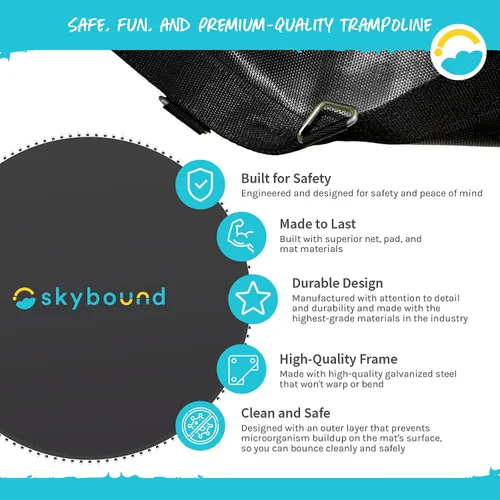 Vista 3 de SkyBound Replacement Trampoline Mat, Fits 14ft Frames w/Spring Tool and Durable V-Rings, Bounce Safely with Extra Rows of Stitching
