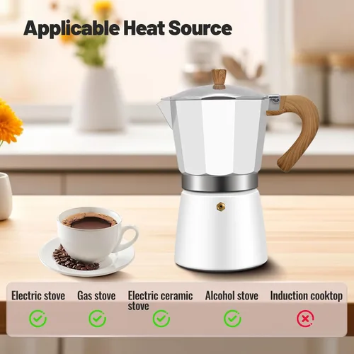 Vista 111 de Cafetera clásica de aluminio para 3 tazas Azul