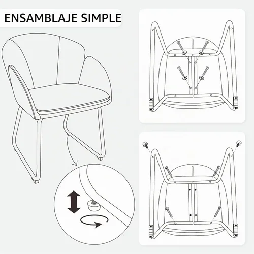 Vista 9 de Yaheetech - Silla de terciopelo moderna con forma de flor, silla de tocador para maquillaje con patas de metal dorado para sala de estar/habitación