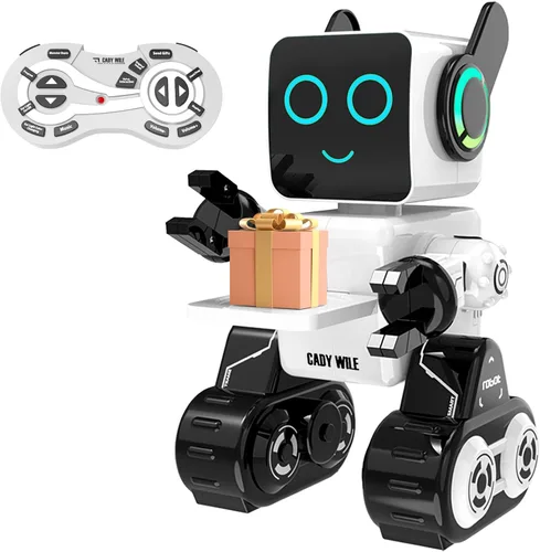 Vista 7 de Robots para niños, robot de control remoto, luz LED interactiva inteligente, habla, movimientos de baile, banco de monedas integrado, programable