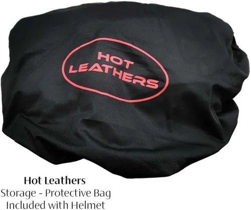 Vista 8 de Hot Leathers HLD1018 Casco de motocicleta 'Red Flame Skull' con aprobación DOT, gorro con calavera para hombres y mujeres motociclistas - Media