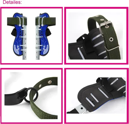 Vista 3 de Tree Climbing Spikes, Tree Climbing Gear with Non-Slip Pedal, Adjustable Tree Climbing Tool Set